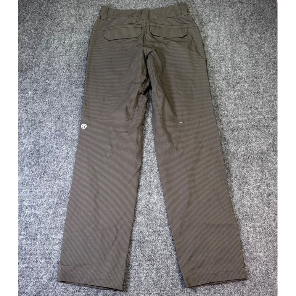 Lululemon Mens ABC Pants Brown Pinstripe Straight Leg Tech Trouser Size 30